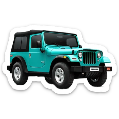 Mahindra thar aquamarine color black top sticker