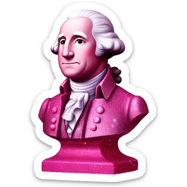 Pink ombre statue of George Washington with glitter  sticker