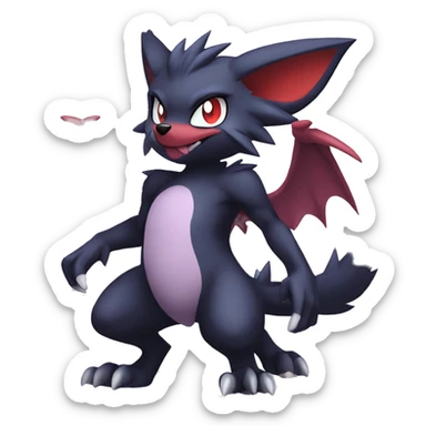  Kawaii Cool Anime Nargacuga-Noivern-Noibat-Litten-Zorua-Zoroark-Fakemon-fusion full body sticker