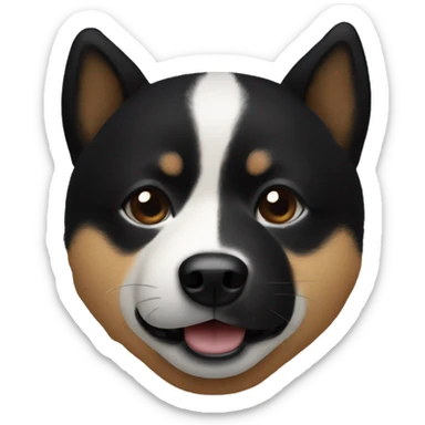 Black Shiba Inu upside-down face sticker