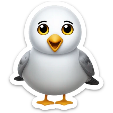 Gray seagull with darker spots sticker