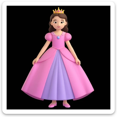 girls in a princess dress sticker