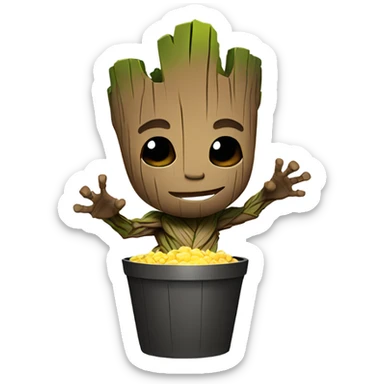 Groot partying sticker