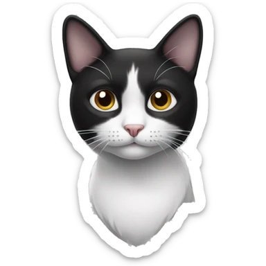 black and white cat emoji sticker