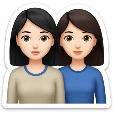 Love your sister two white girls one with black hair one with brown hair sticker