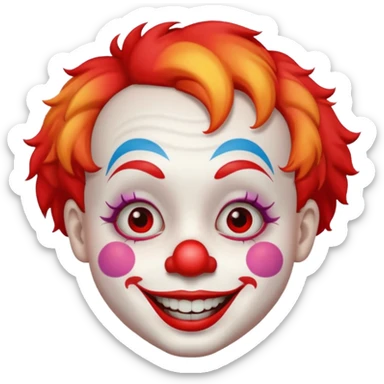smll haired clown sticker