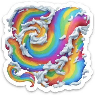 A rainbow yeti poop swirl emoji sticker