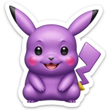 glitter purple pikachu sticker