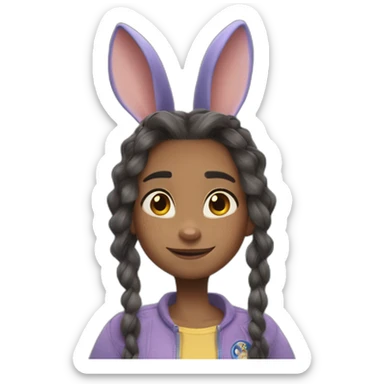 Judy Hopps con cabello crespo sticker