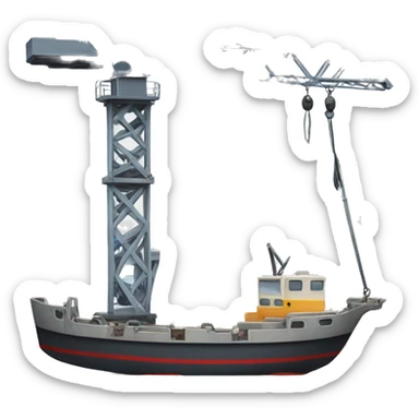 generate a crane that kind that takes boats from the water sticker
