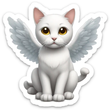 angel cat sticker