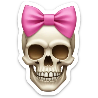 Skull with a pink bow sticker