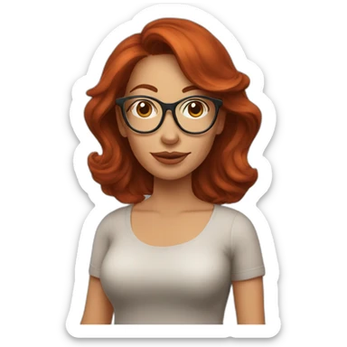 auburn hair mom with glasses drink wine sticker