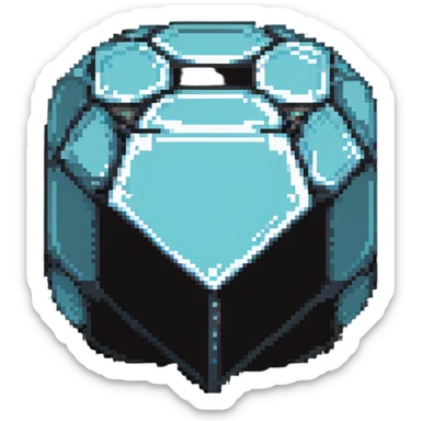 blocky minimal square pixel art Minecraft diamond, very simple shapes sticker