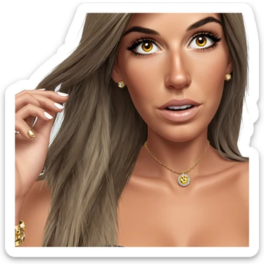 portrait of a girl with jewelry sticker