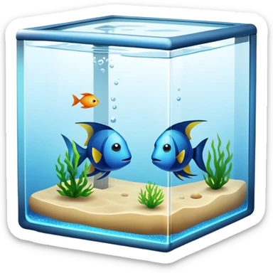 Cube fish tank no fish sticker