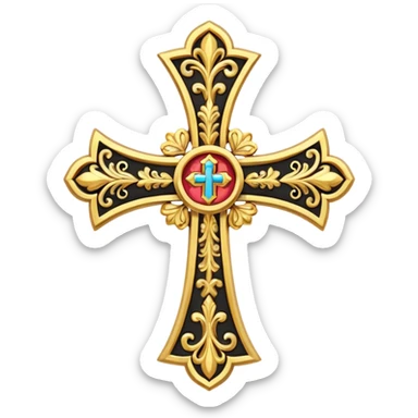 Orthodox cross. Transparent bakgrund. sticker