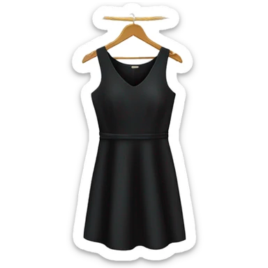 black dress on hanger sticker