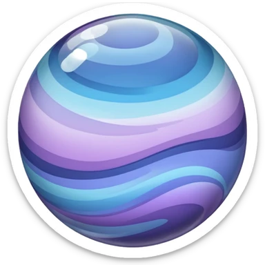 Create a glass orb or sphere with swirling colors that convey a magical and special feeling. Use soft, muted purples and blues, avoiding bright or neon tones, to create a calm and harmonious look. Keep it visually ap
 sticker