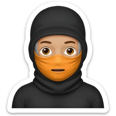 a man who is pregnant and wears a balaclava in his face  sticker