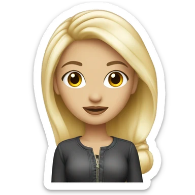 Fashion designer blond girl with cute face sticker