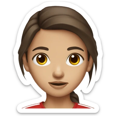 Brunette hair brown eye girl with American football sticker