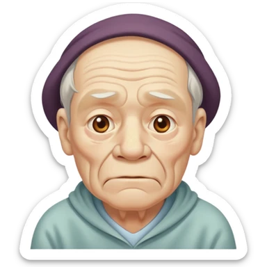 Ein Opa mit vielen Pickeln und einen Buckel man sieht seinen ganzen Körper  sticker