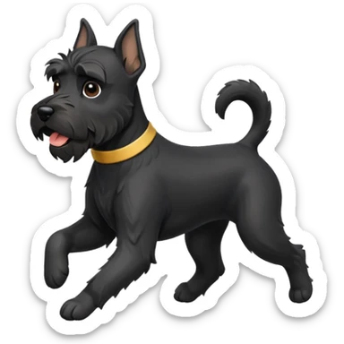 Black mini schnauzer running sticker