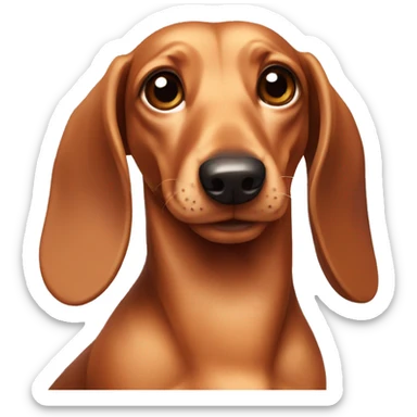 dachshund dog with a toy sticker