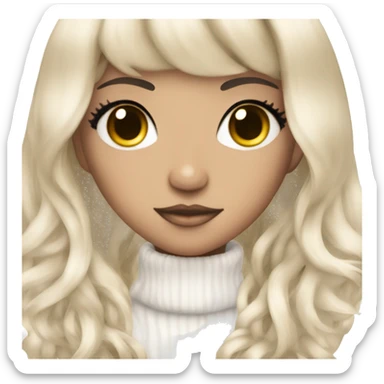 gyaru Girl with very Long lashes and white skin sticker