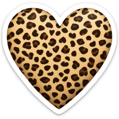 leopard print heart sticker