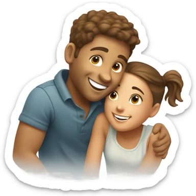 happy girl and boy indoors sticker
