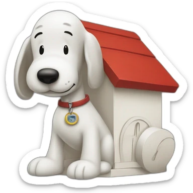 Snoopy on top ofred dog house sticker