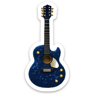 Sparkly navy guitar  sticker