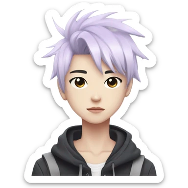 Cute Edgy Attractive Asian Anime Punk Pastel Male Character sticker