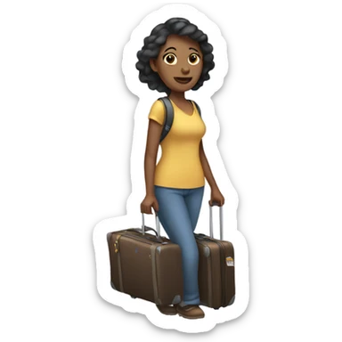 women carrying luggage sticker