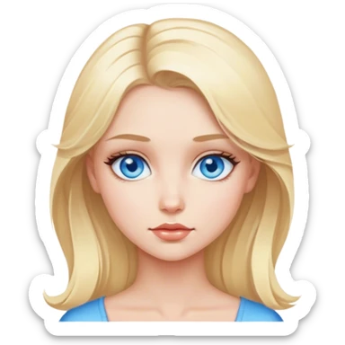blonde girl with blue eyes sultry pose sfw sticker