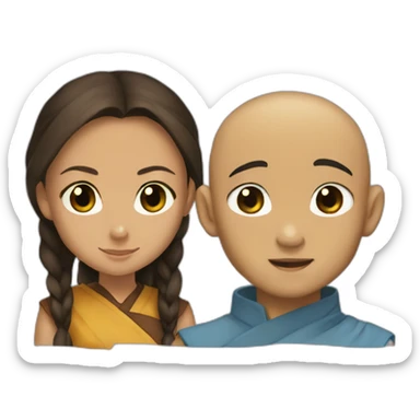 aang and katara sticker