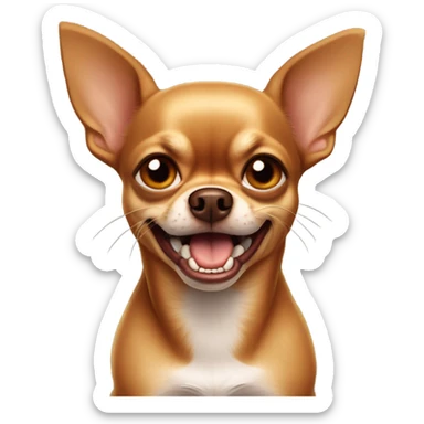 Brown chihuahua angry with sharp teeth sticker