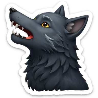 Lobo negro aullando sticker
