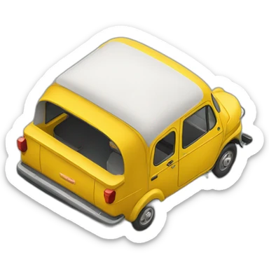 yellow auto rickshaw india from bird eye view sticker