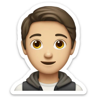 Brunette girl with brunette boy couple sticker