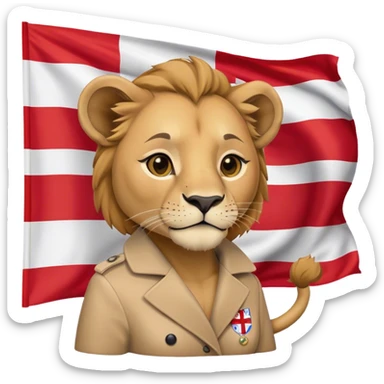 lioness with england flag sticker