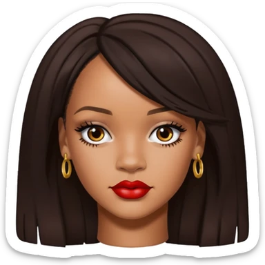 Rihanna with dark brown hair sticker