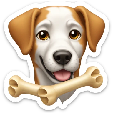 Dog with a bone sticker
