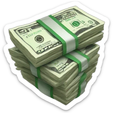 bundle of dollar bills sticker