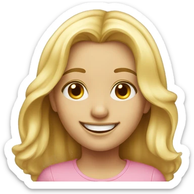 smiling blonde girl portrait sticker