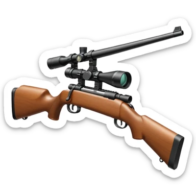 deer hunting bolt action rifle with a scope and sling sticker