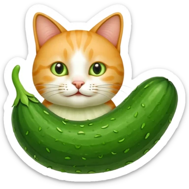 Cucumber cat sticker