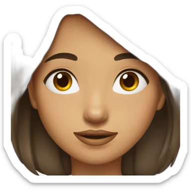 Gril short haïr brun sticker